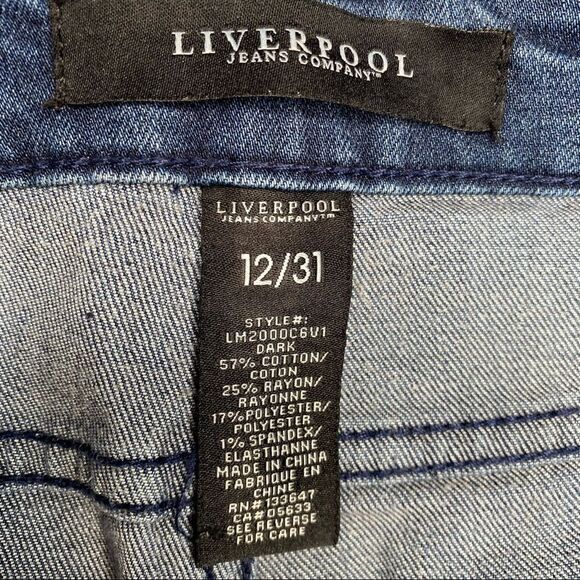 LIVERPOOL JEANS Low Rise Dark Blue Skinny Denim Jeans - Size 12 / 31 - Picture 8 of 10